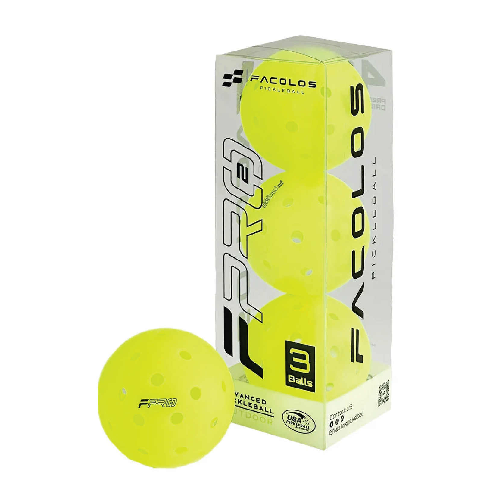 Facolos F-Pro Performance Pickleball Ball - Neon